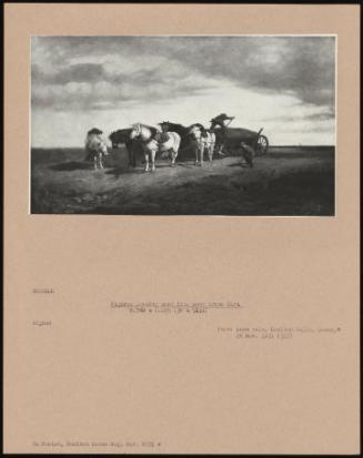 Figures Loading Sand Into Pony Drawn Cart