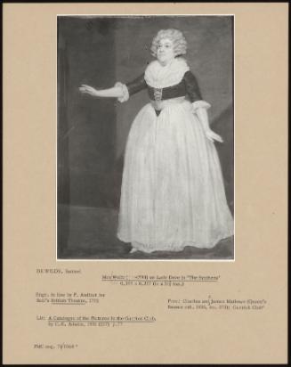 Mrs Webb ( -1793) as Lady Dove in "The Brothers"