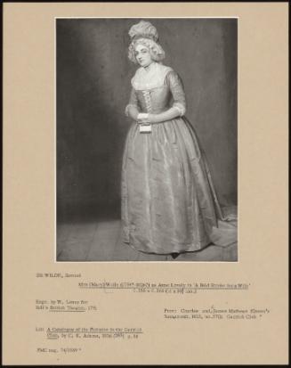 Mrs (Mary) Wells (1759–1826) as Anne Lovely in 'a Bold Stroke for a Wife'