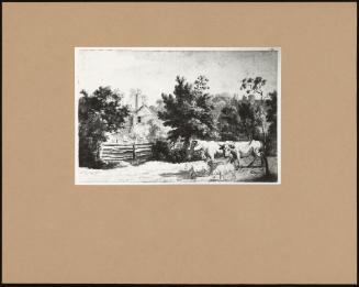 Title: Two Farmhouses With Cattle And Sheep