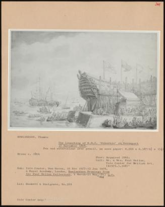 The Launching of H. M. S. "Hibernia" at Devonport 17 November 1804