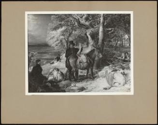 Winter Landscape with Sportsmen Returning From Shooting