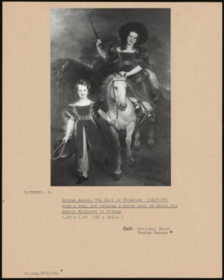 George Harry, 7th Earl of Stamford (1827-83) when a Boy, and Leading a White Pony on Which His Sister Margaret Is Riding