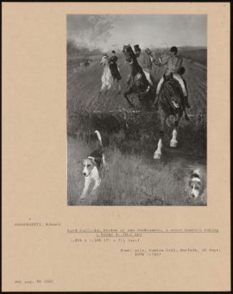 Lord Suffield, Master of the Buckhounds, and Other Hunters Taking a Hedge in Full Cry