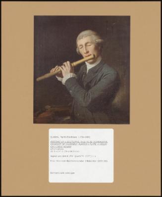 Portrait Of A Gentleman, Said To Be Clemenshaw, Organist Of Wakefield, Playing A Flute, A Violin On A Table Nearby