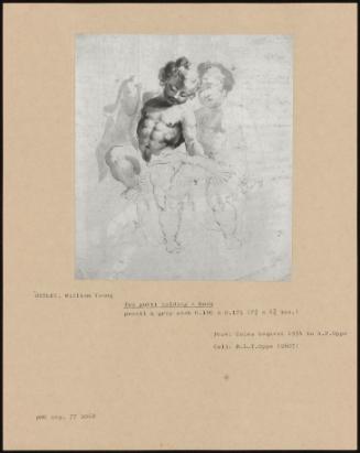 Two Putti Holding A Book