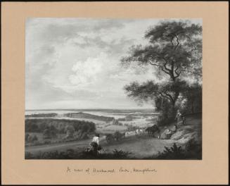 A View of Hackwood Parks, Hampshire, with Figures Harvesting in the Foreground