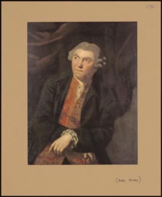 Portrait Of Samuel Foote (1720-1777) In A Blue Coat And Red And Gold Embroidered Waistcoat, Leaning On A Walking Stick