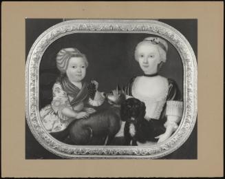 (Mrs. D. Died in 1798) Portrait of Two Girls with Two Dogs (Believed to Be Jane Louisa and Elizabeth Frances (Afterwards Mrs. Diggles) Daughter of Sir George Hampson 5th Bart.