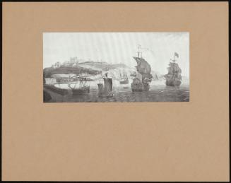 Men-O-War Off Dover Castle with Admiral Tramps Ship on the Right