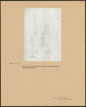 Courtyard Of Gladiators, Pompeii, Preparatory Plan; Eight Vase Designs