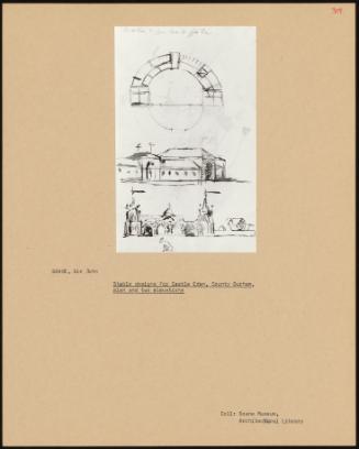 Stable Designs For Castle Eden, County Durham, Plan And Two Elevations