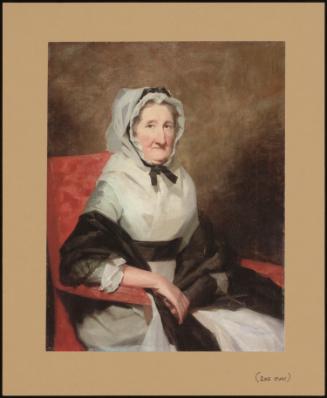 Portrait Of Jean Gray, In A Grey Dress With A Black Shawl And White Bonnet