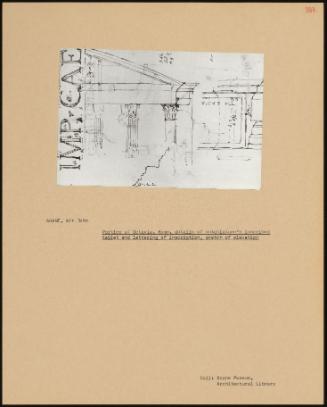 Portico Of Octavia, Rome, details Of Entablature Inscribed Tablet And Lettering Of Inscription, Sketch Of Elevation