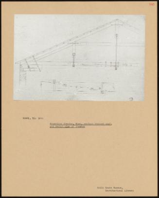 Argentina Theatre, Rome, Section Through Roof, And Sketch Plan Of Theatre