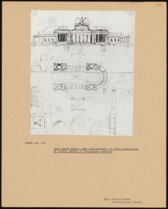 Water Works Design, Plan And Elevation Of Third Alternative Of Initial Series Of Preparatory Sketches