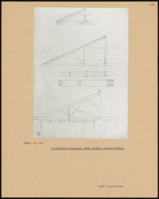 Unidentified Buildings, Three Sections Through Roofing