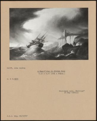 A Man-O'-War In Stormy Seas