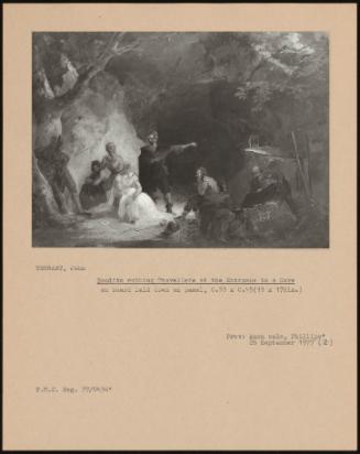 Bandits Robbing Travellers At The Entrance To A Cave