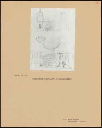 Unidentified Designs, Plan And Two Elevations