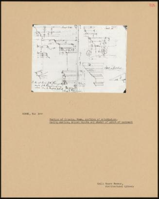 Portico Of Octavia, Rome, Profiles Of Entablature, Raking Cornice, Impost Blocks And Sketch Of Pitch Of Pediment