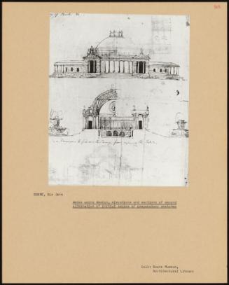 Water Works Design, Elevations And Sections Of Second Alternative Of Initial Series Of Preparatory Sketches