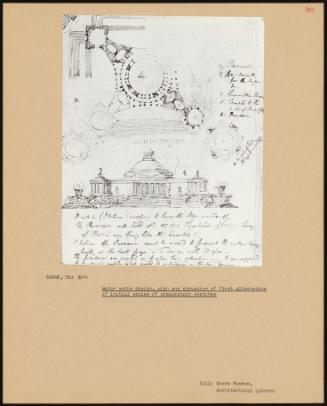 Water Works Design, Plan And Elevation Of First Alternative Of Initial Series Of Preparatory Sketches