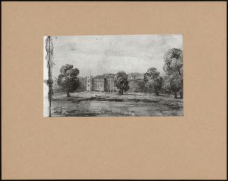 (Drawing Of Country House In Parkland From Sketchbook)