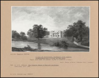 A View Of Grovelands, Southgate With Figures Promenading Near A River In The Park