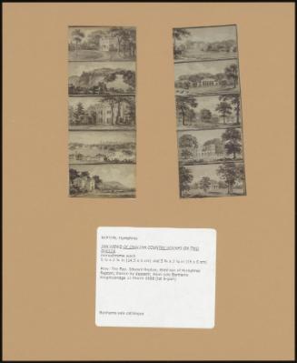 The Views Of English Country Houses On Two Sheets