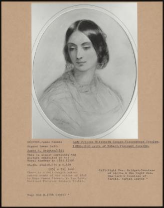 Lady Frances Elizabeth Cowper, Viscountess Jocelyn, (1820-1880); Wife Of Robert, Viscount Jocelyn.