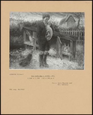 Boy Holding A Rabbit 1931