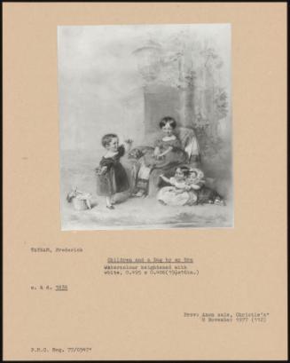 Children And A Dog By An Urn