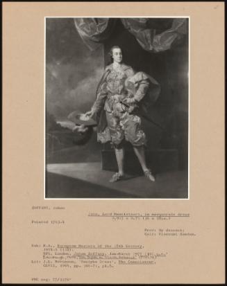 John, Lord Mountstuart, In Masquerade Dress