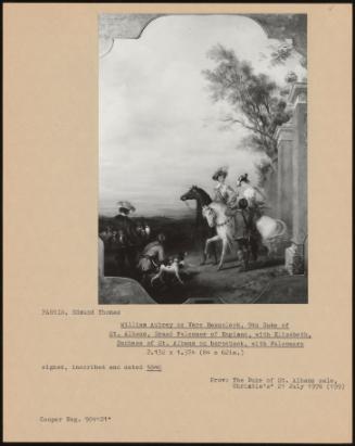 William Aubrey De Vere Beauclerk, 9th Duke Of St. Albans, Grand Falconer Of England, With Elizabeth, Duchess Of St. Albans On Horseback, With Falconers