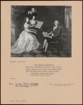 Sir Charles Cockerell, Lady Maria Tryphena Cockerell (née Blunt) Seated Small Full Length At A Harpsichord And Lady Charlotte Imhoff (née Blunt), Standing Turning The Music