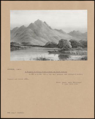 A Figure Fishing From A Boat On Loch Achray