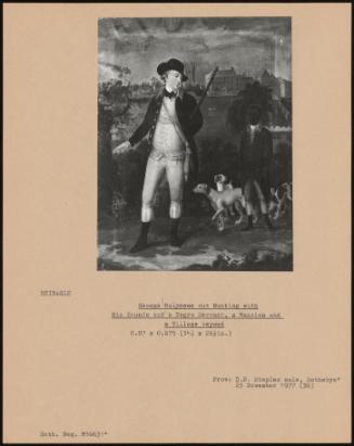 George Molyneux Out Hunting With His Hounds And A Black Servant, A Mansion And A Village Beyond