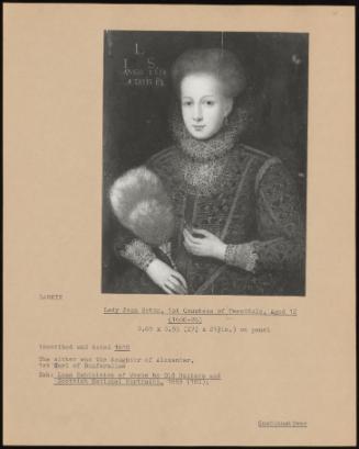 Lady Jean Seton, 1st Countess Of Tweeddale, Aged 12 (1606-26)