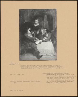 Hotspur, Worcester, Mortimer, and Owen Glendower in Council Conspiring to Divide the Kingdom in the Archdeacon of Bangor's House in Wales (From Shakespeare's Henry IV Part I, Act II, Sc. I)