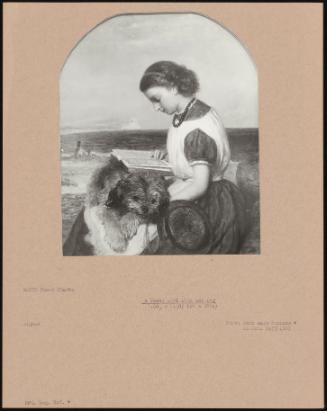 A Young Girl With Her Dog