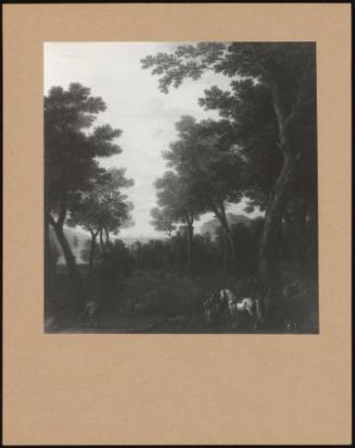 A Wooded Landscape With A Road Leading Towards A Coastal Town