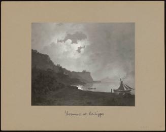 Moonlit Coastal Scene: Vesuvius at Posilippo