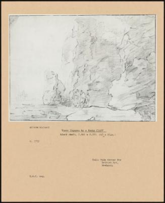 Three Figures By A Rocky Cliff