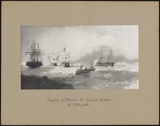 The Frigate H.M.S. Magicienne With H.M.S. Blenheim, H.M.S. London And H.M.S. Duke, Flagship Of Admiral Sir Richard Dundass Off Portsmouth