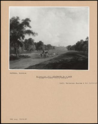 Procession With Elephants In A Park