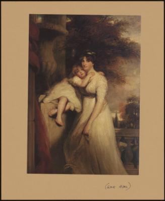Portrait Of Lady Mildmay, In A White Dress, With Her Child, In A Landscape