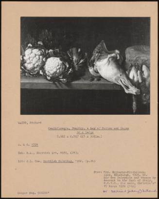Cauliflowers, Poultry, A Leg Of Mutton And Coins On A Ledge