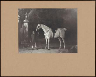 A Grey Gelding Held by a Stable Boy