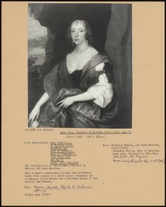 Anne Carr, Countess Of Bedford (1617-1684) Aged 22